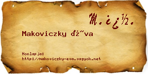 Makoviczky Éva névjegykártya